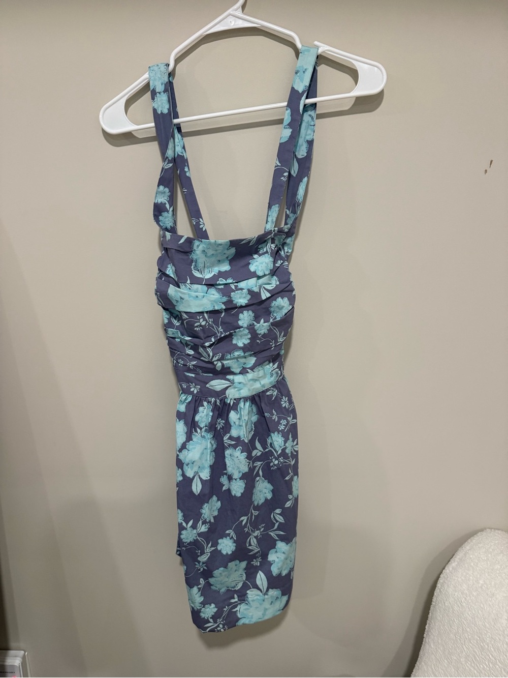 Free People Navy Dress with Teal Floral Print